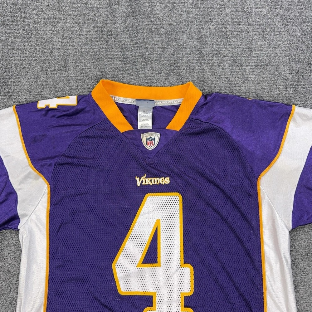 Minnesota Vikings Jersey Mens Medium Purple NFL Football Brett Favre 4 Reebok - Picture 2 of 16